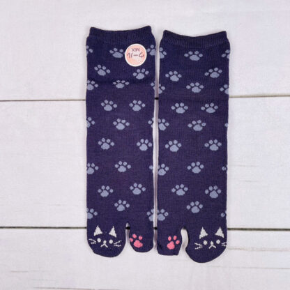 Trois Epri 肉球＆足先猫柄 ウール混足袋ソックス 22-25cm T-962A - 画像 (4)
