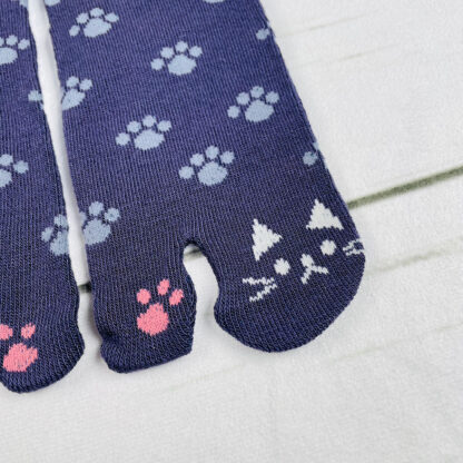 Trois Epri 肉球＆足先猫柄 ウール混足袋ソックス 22-25cm T-962A - 画像 (7)