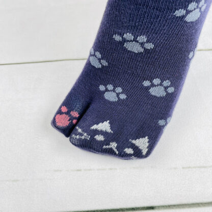 Trois Epri 肉球＆足先猫柄 ウール混足袋ソックス 22-25cm T-962A - 画像 (9)