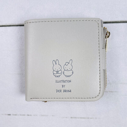 ミッフィー miffy ハーフ財布/お顔ギンガムチェックシリーズ　miffy　GY 財布